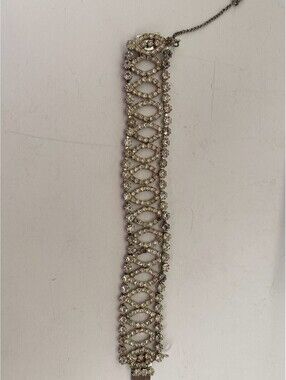 Vintage WEISS Clear Rhinestone Bracelet Safety Clasp Spectacular